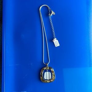 NWT Lia Sophia Silver Necklace with Abalone Shell Pendant